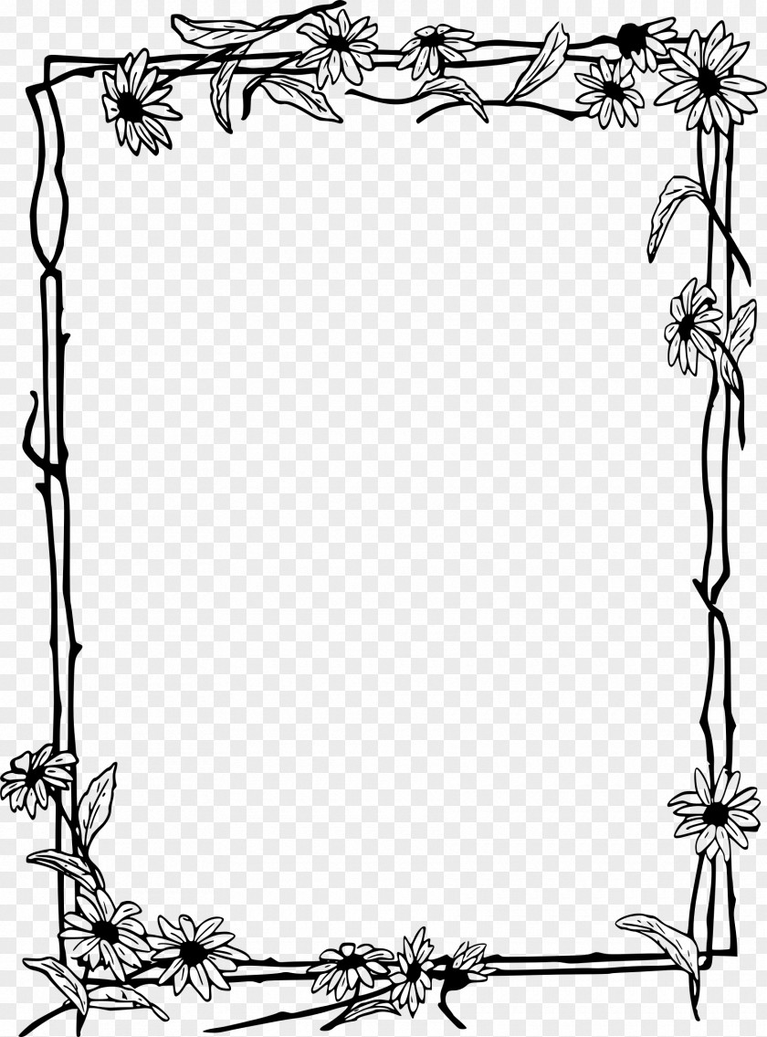 Flower Picture Frames Line Art Clip PNG