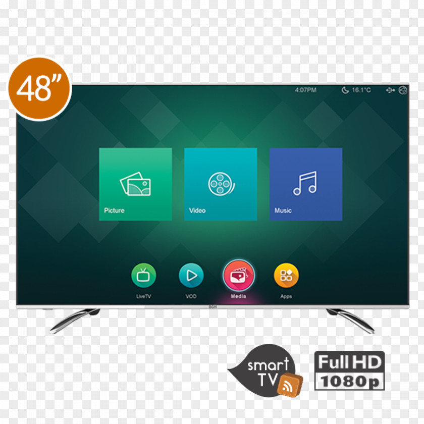 Tv Smart TV LED-backlit LCD 1080p High-definition Television BGH PNG