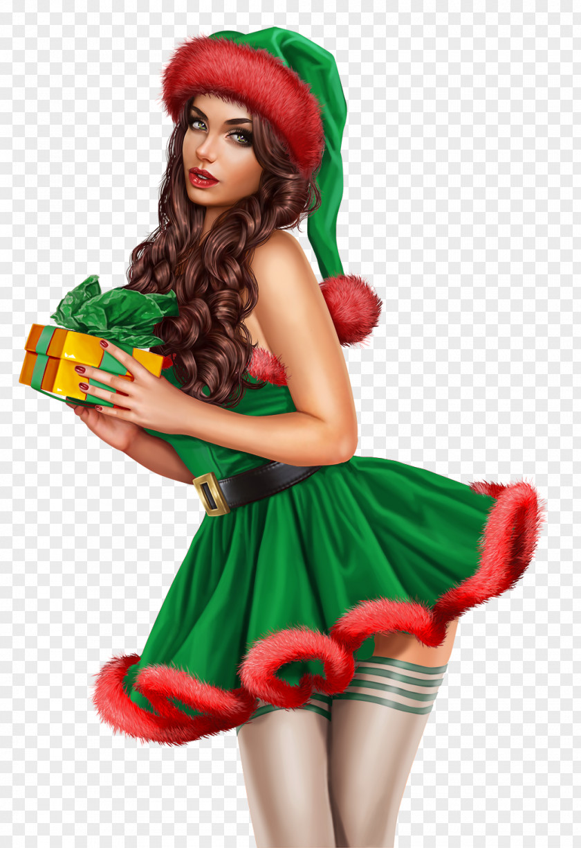 Wig Plant Christmas Girl PNG