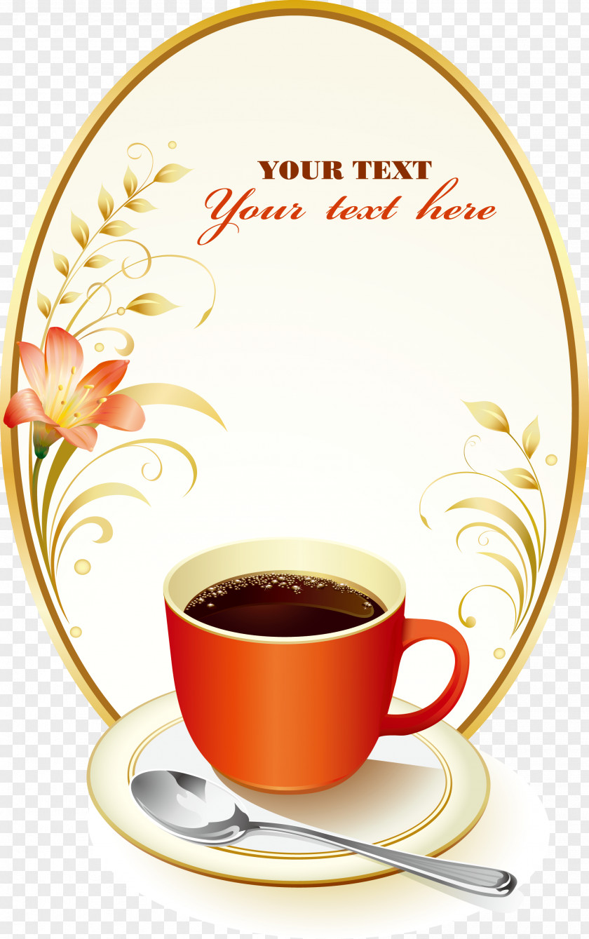 Floral Decoration Cafe Menu Coffee Tea Espresso PNG