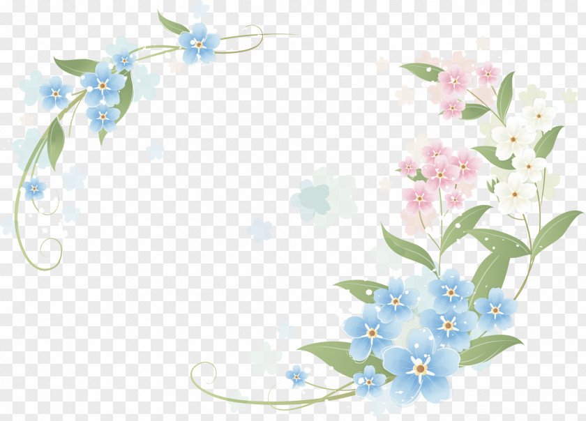 Hand-painted Flowers Border Flower Clip Art PNG