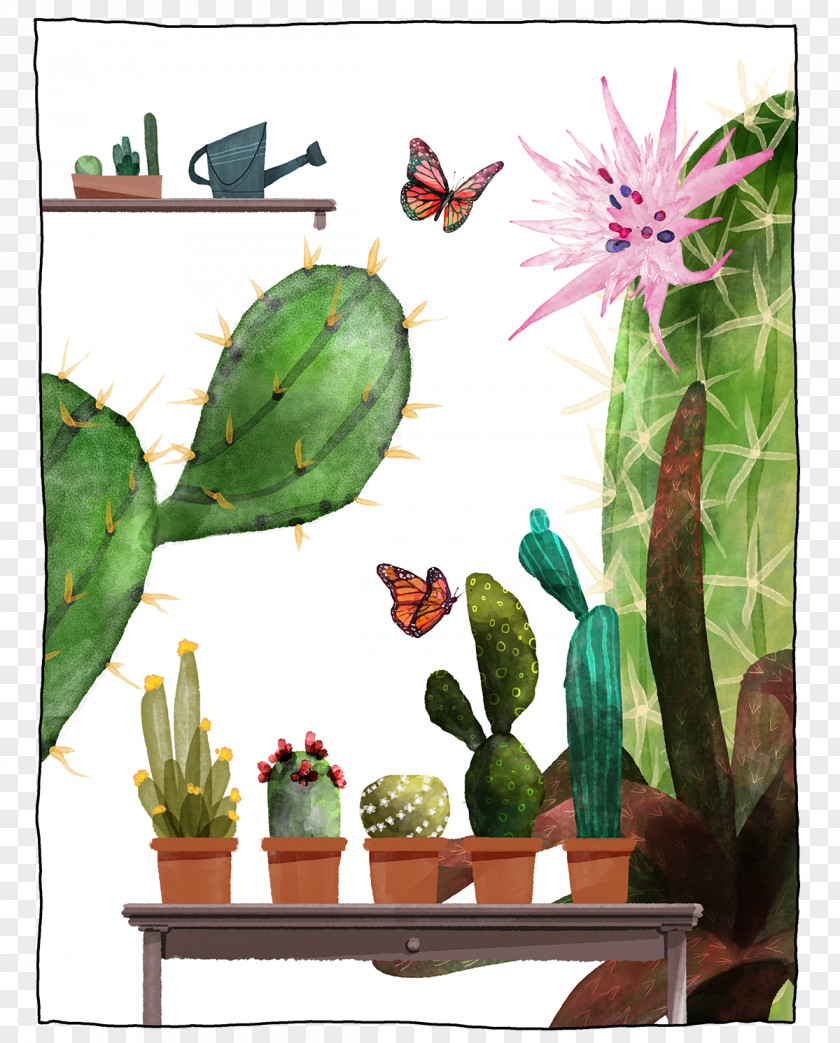 Cactus Florence Illustrator Book Design PNG