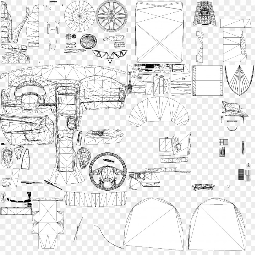 Carbon Fiber Texture Architecture Technical Drawing Line Art Sketch PNG