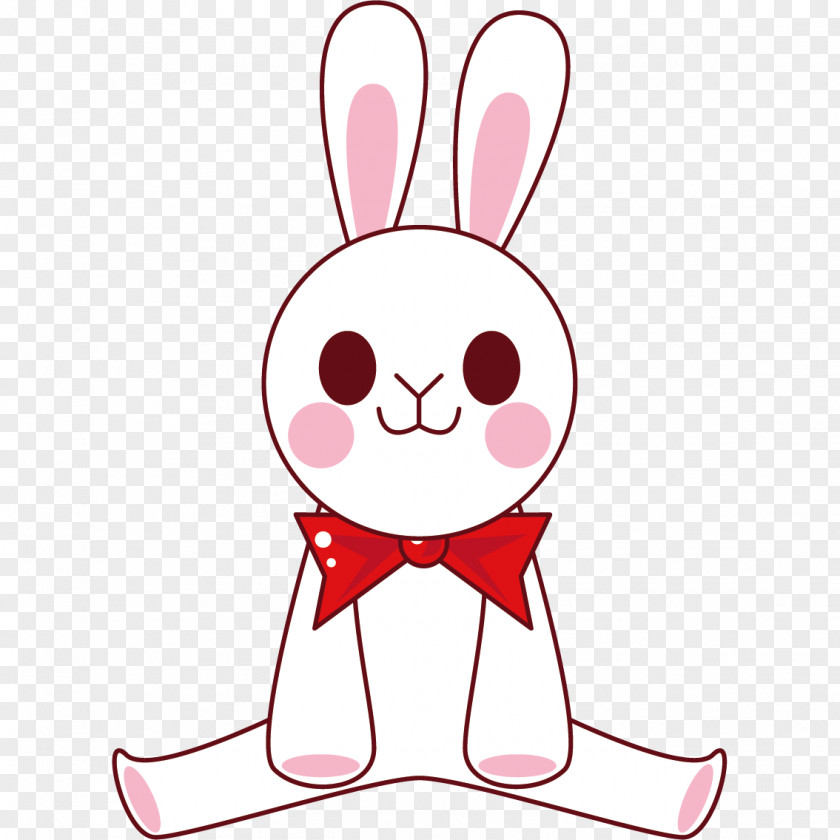 Cartoon Hand Painted Cute Rabbit Easter Bunny Clip Art PNG