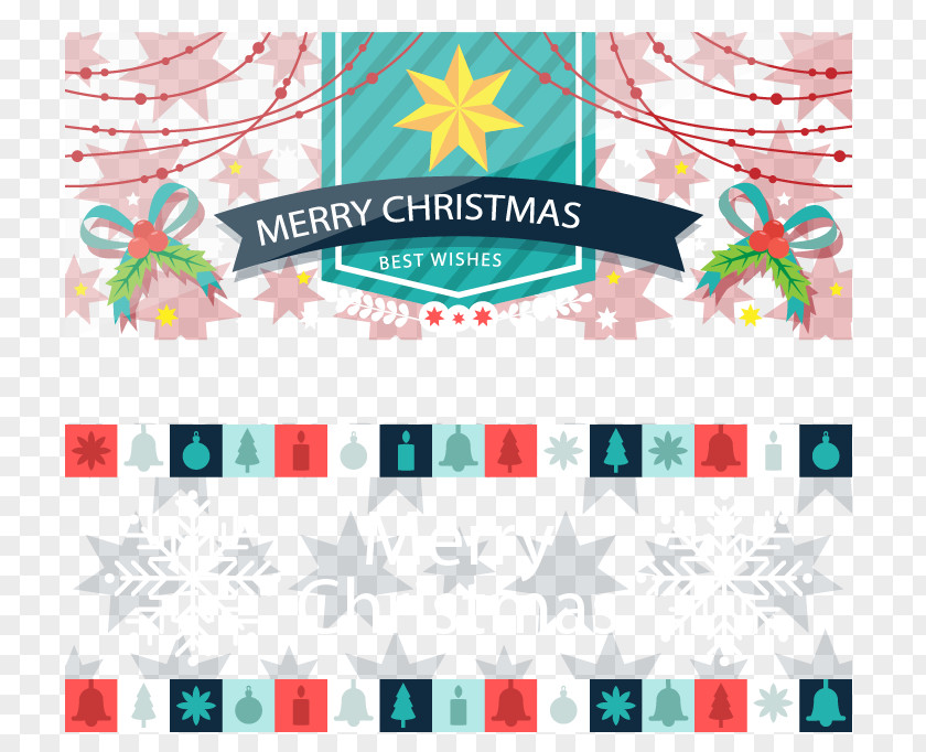 Color Flat Christmas Banners PNG