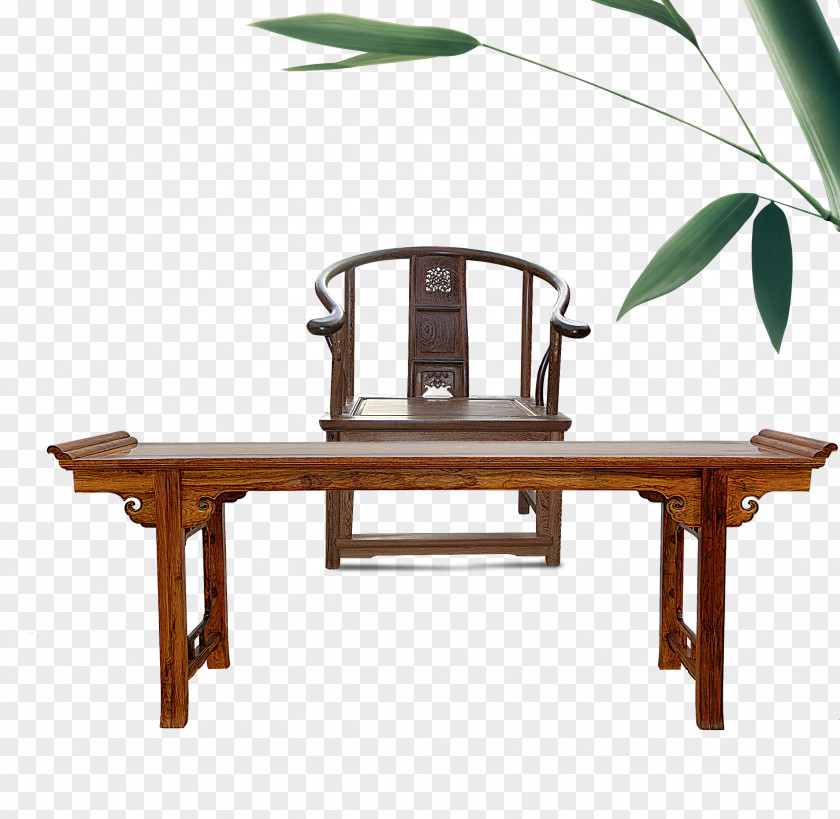 Home Antiquity Table Chinoiserie Chair Furniture Fengmu PNG