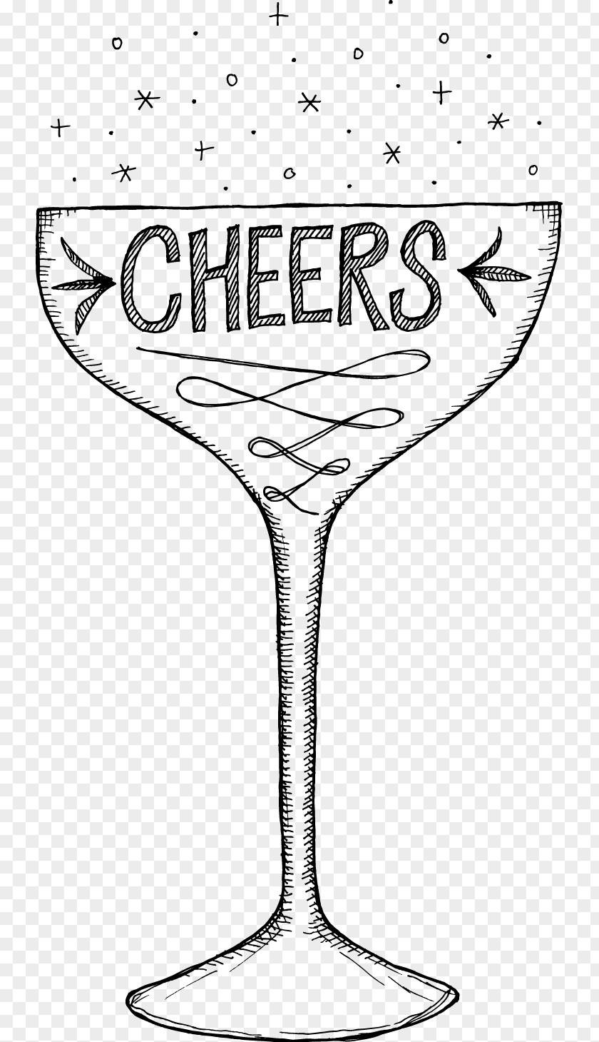 Iftar Party Doodles Champagne Glass Wine Drawing Illustration PNG