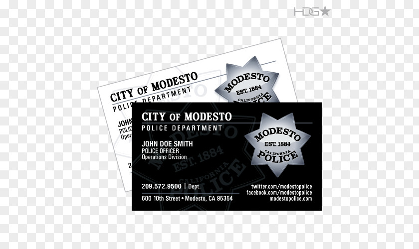 Police Business Cards Modesto Department Card City California PNG