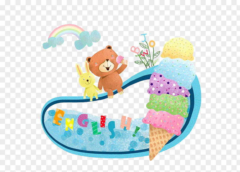 Bear To Eat Ice Cream Illustration PNG