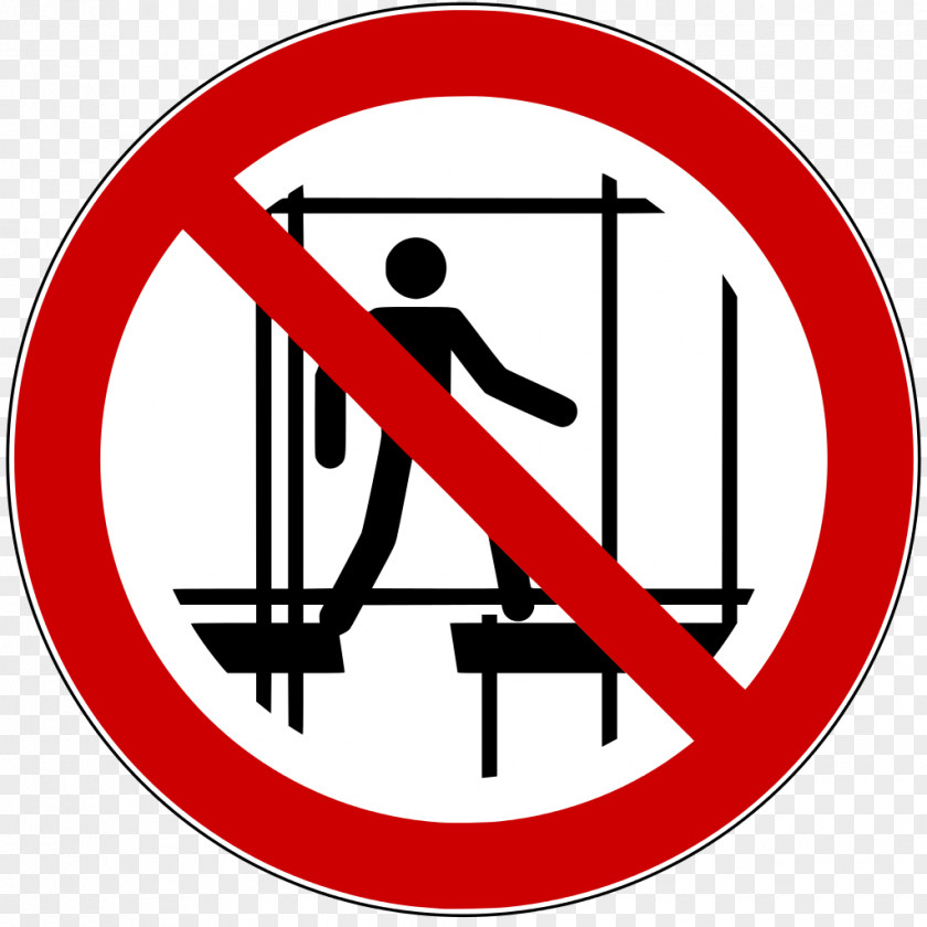 ISO 7010 Scaffolding Warning Sign No Symbol Label PNG