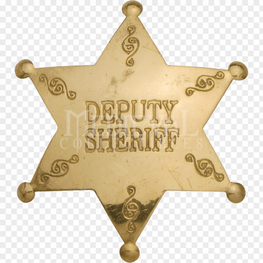 Sheriff Badge Police Officer Brass Lapel Pin PNG