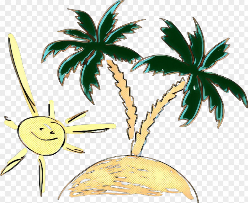 Attalea Speciosa Yellow Coconut Tree Cartoon PNG