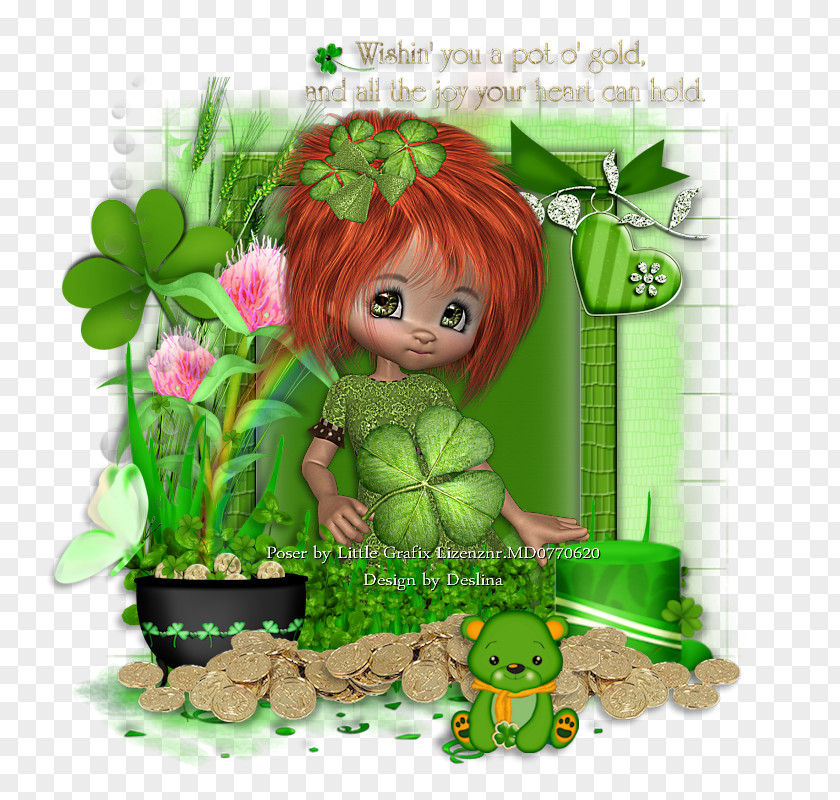 Ins Cartoon Doll Flowering Plant Leaf PNG