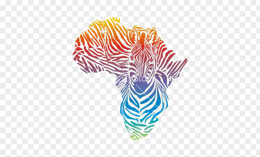 Creative Map Of Africa Giraffe Zebra Illustration PNG