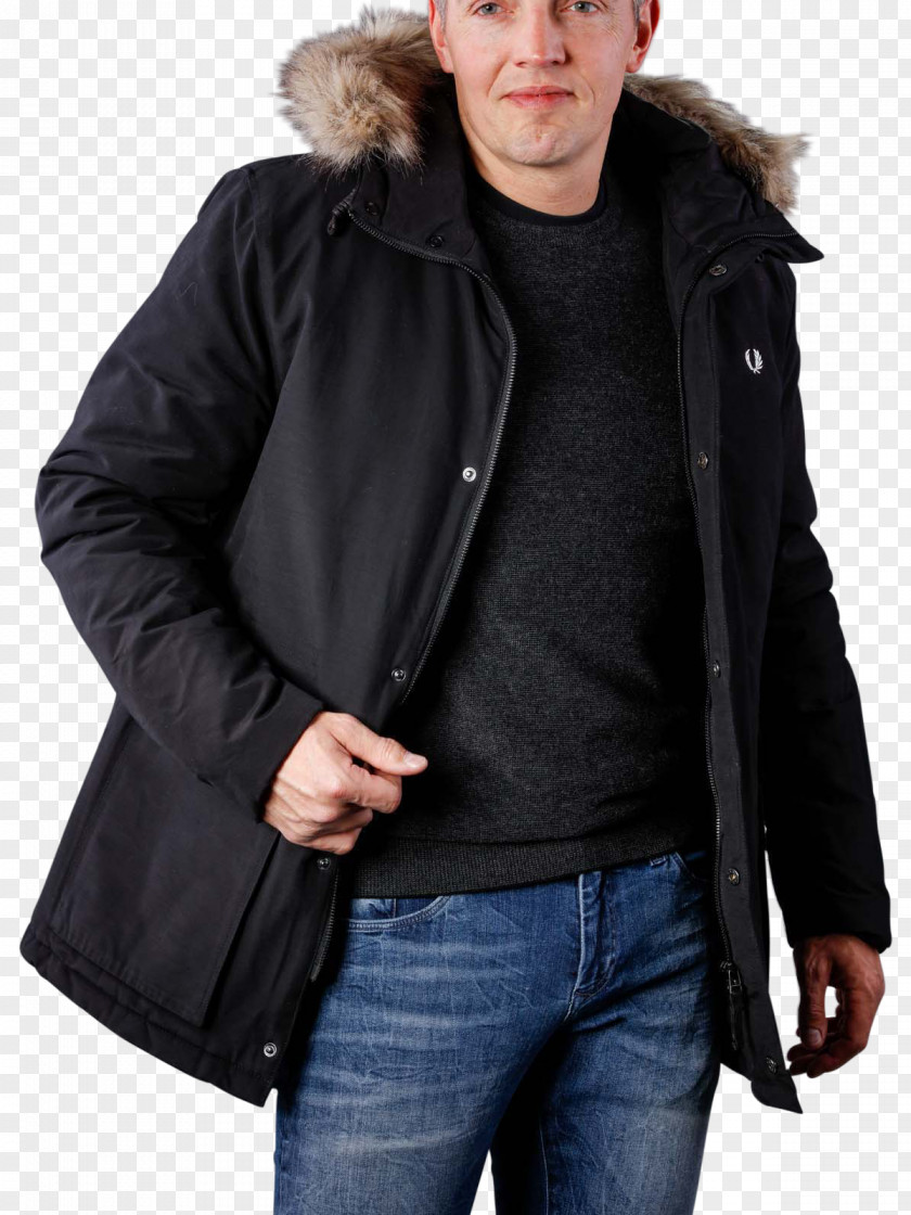 Jacket Fred Perry Leather Hood Quilting PNG