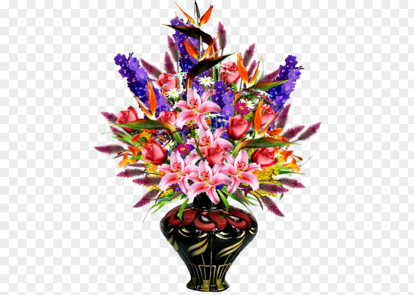 Lavender Hand-painted Vases Floral Design Flowerz Vase PNG