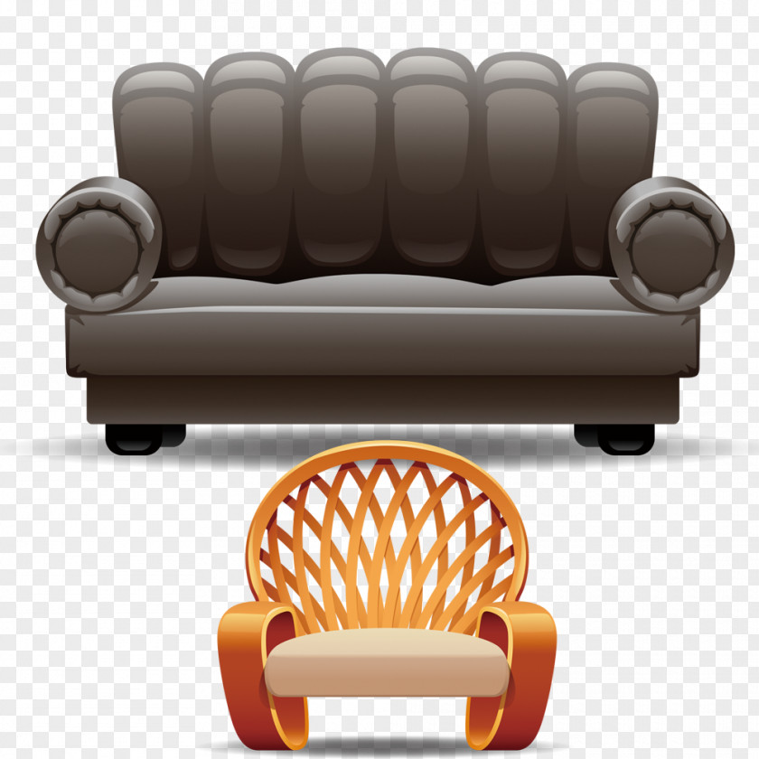Sofas And Chairs Table Couch Loveseat Chair Illustration PNG
