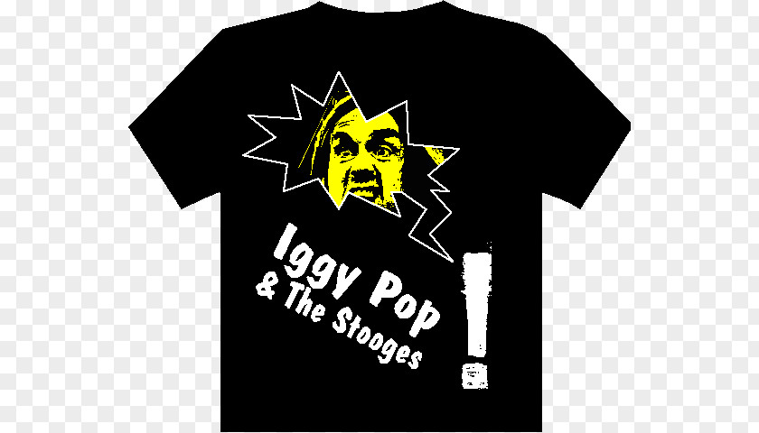 Iggy Pop T-shirt Logo Black M Character Font PNG