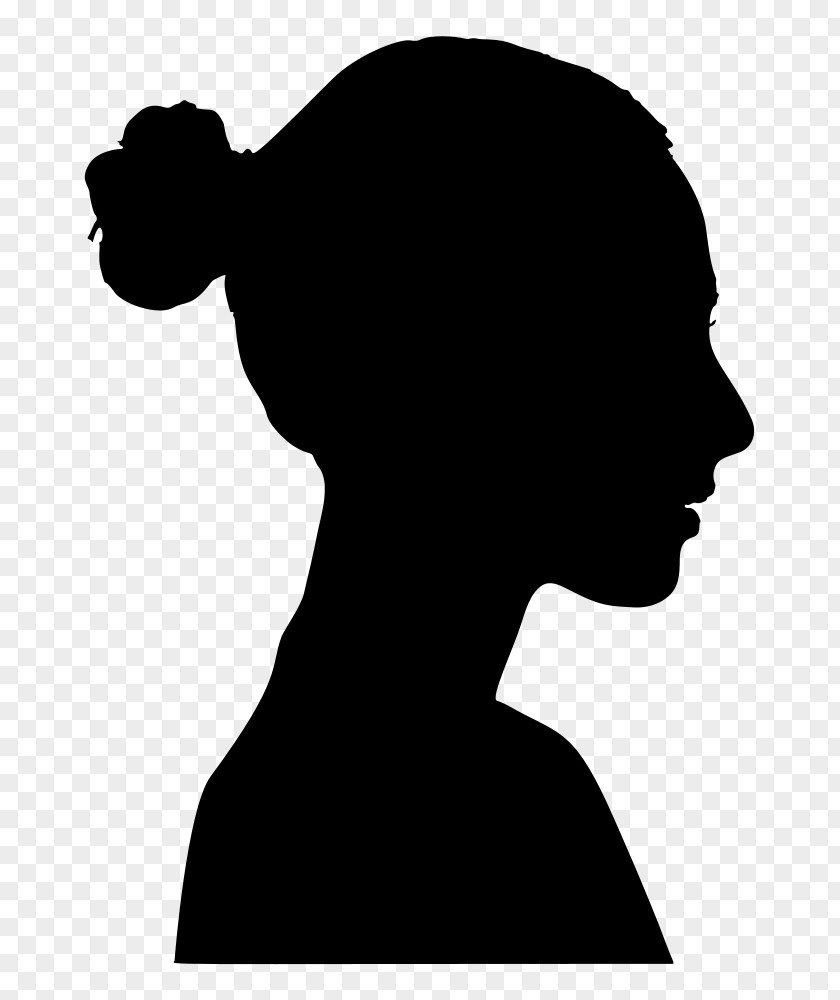 Silhouette Head Female Clip Art PNG