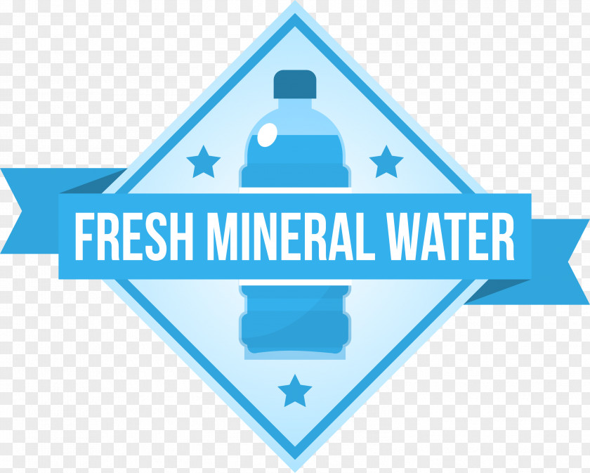 Vector Blue Mineral Water Tag Logo PNG