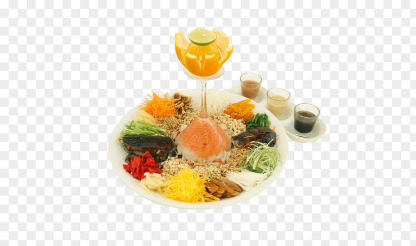 Japanese New Year Hors D'oeuvre Yusheng Sashimi Cuisine Vegetarian PNG