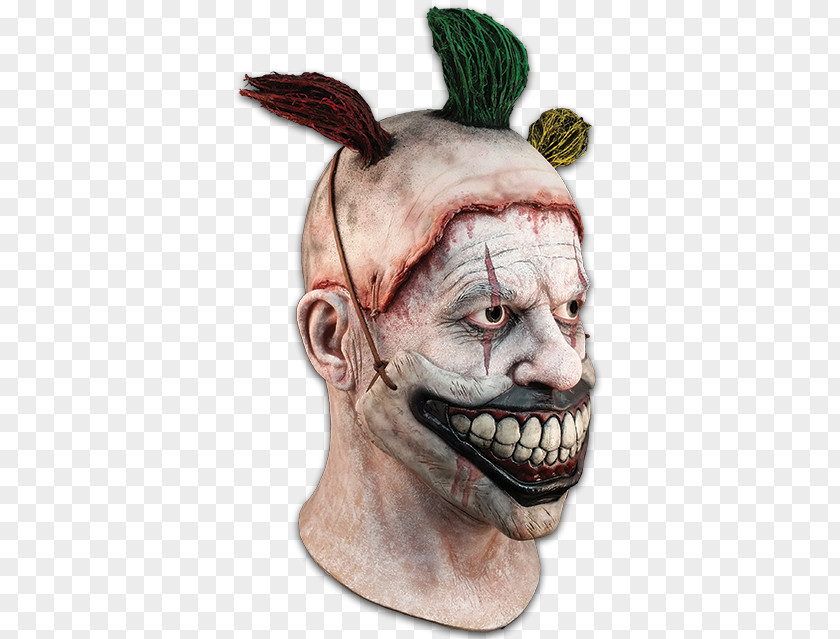 Scary Clown Evil Latex Mask Freak Show PNG