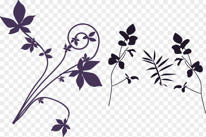 Silhouettes Of Leaves Vector Flower PNG
