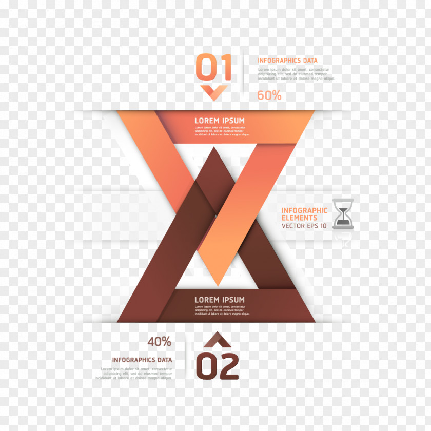 Vector Triangle Cross Pattern Hourglass Origami Clock Illustration PNG