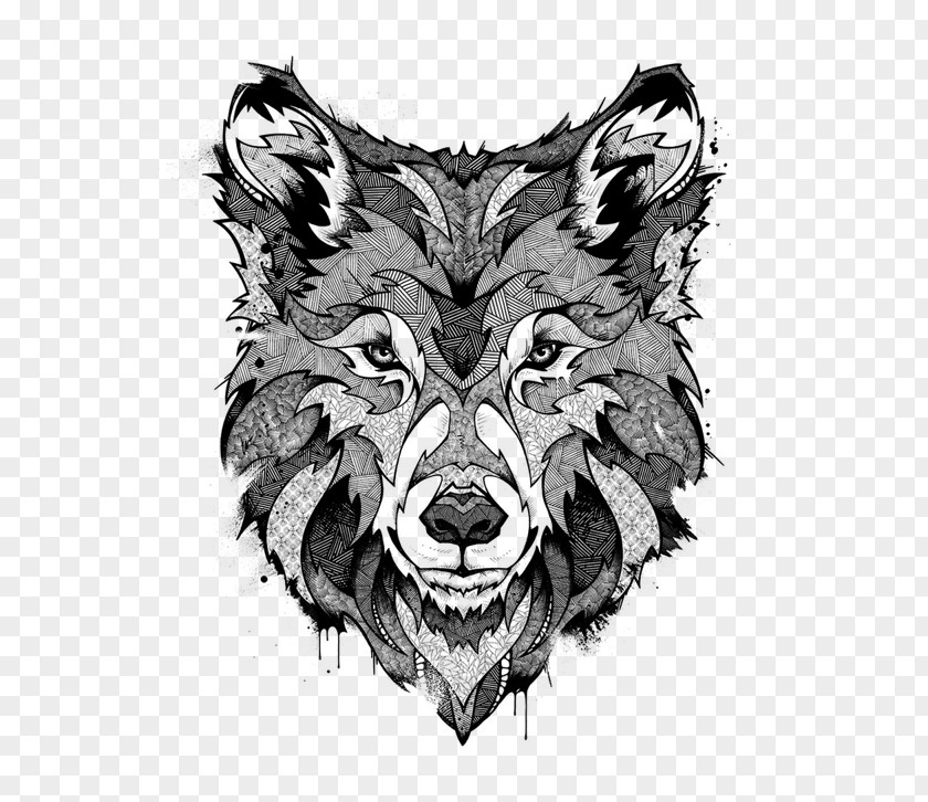 Angry Wolf Drawing Art Clip Behance PNG