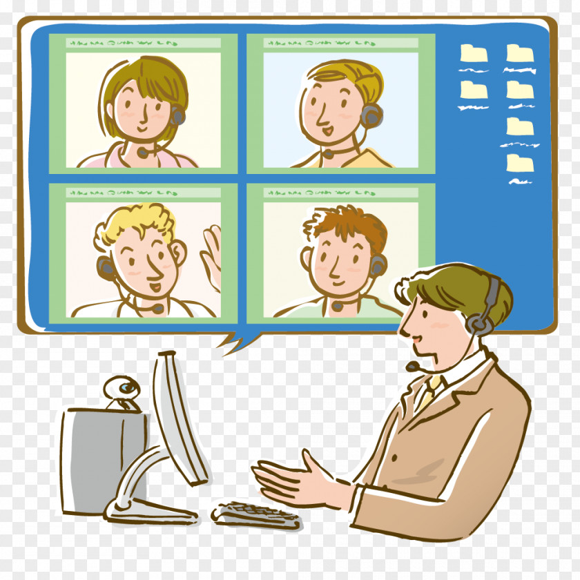 Work Videoconferencing Drawing Stock Illustration PNG