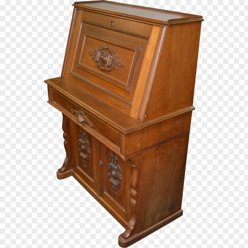 Antique Drawer Bedside Tables Secretary Desk Slant Top PNG
