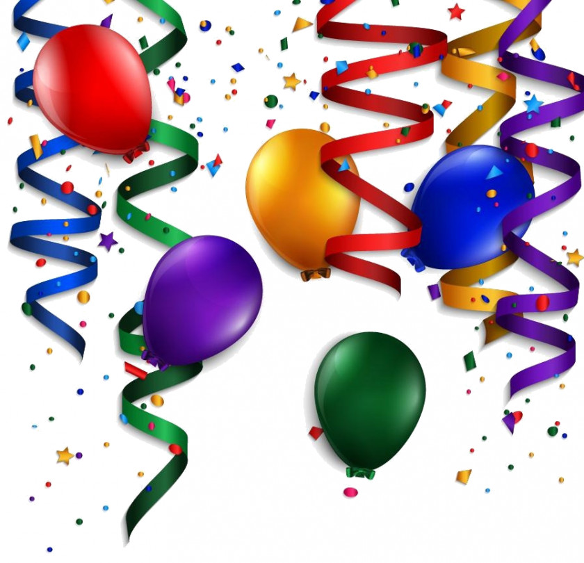 Balloon Toy Party Birthday Confetti PNG
