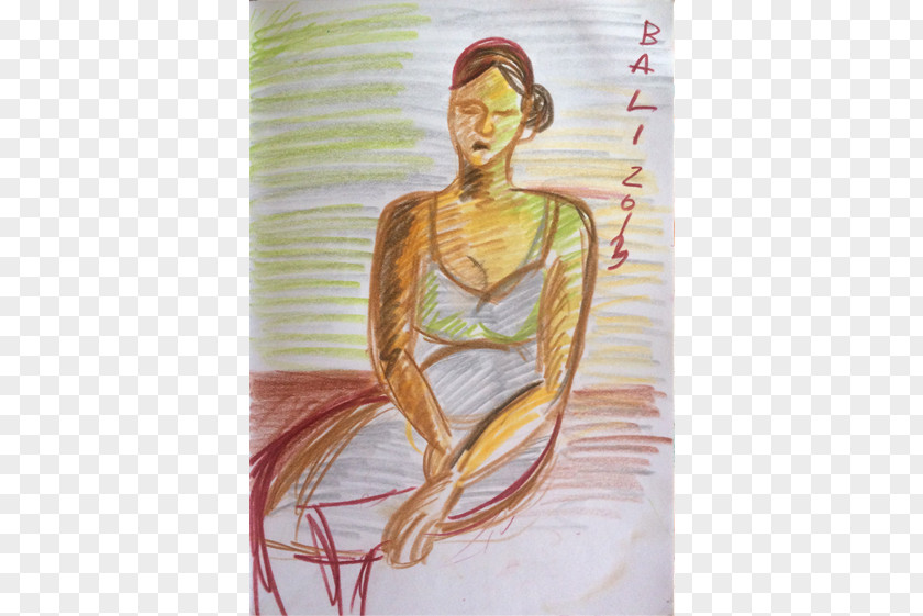 Cafe Sketch Watercolor Painting Modern Art Figure Drawing PNG