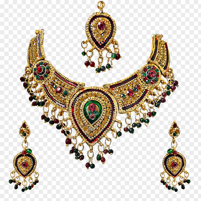 Necklace Earring Gold Jewellery Kundan PNG