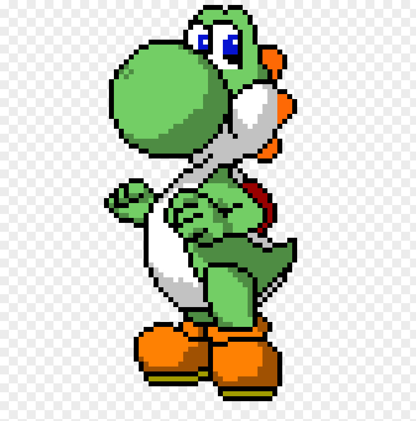 Yoshi Mario & Cross-stitch Bead Pattern PNG