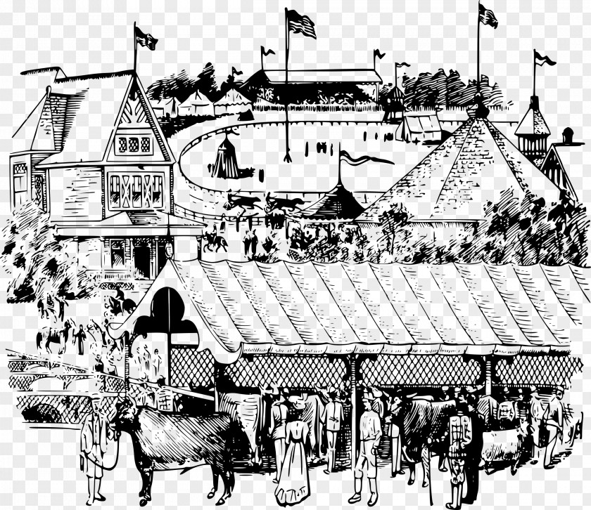 Country Fair Black And White Photography Clip Art PNG