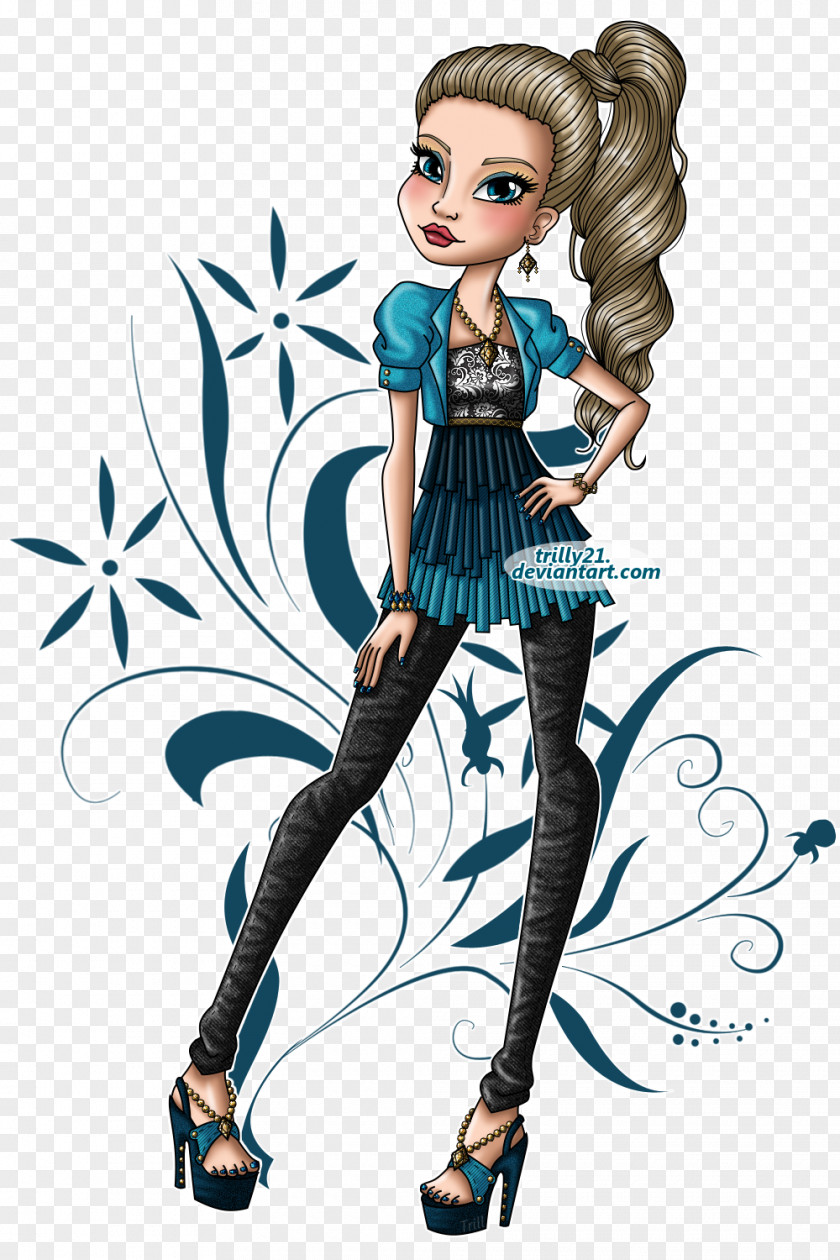 Jeans Creative Monster High Fashion Illustration Doll High-heeled Shoe PNG