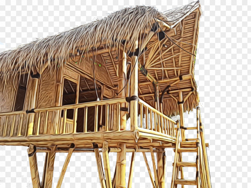 Log Cabin Construction Wood Hut Thatching House Building PNG
