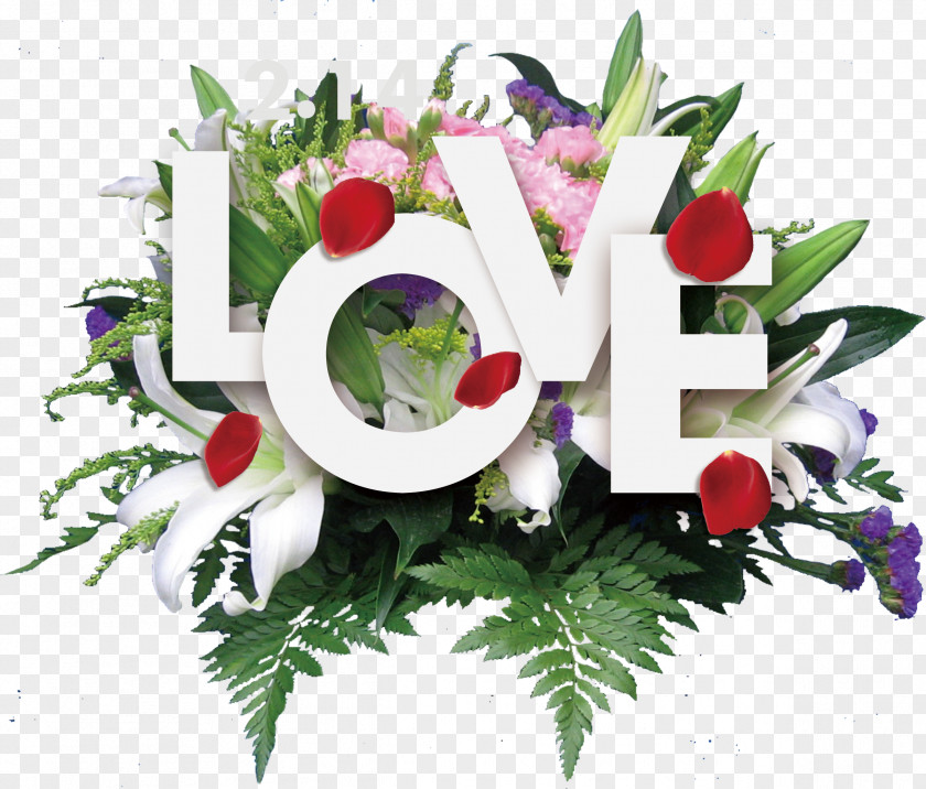 Love Art Word Floral Background Download Romance PNG