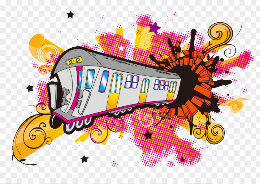 Rock And Roll Subway Car Train Rail Transport Rapid Transit Locomotive PNG