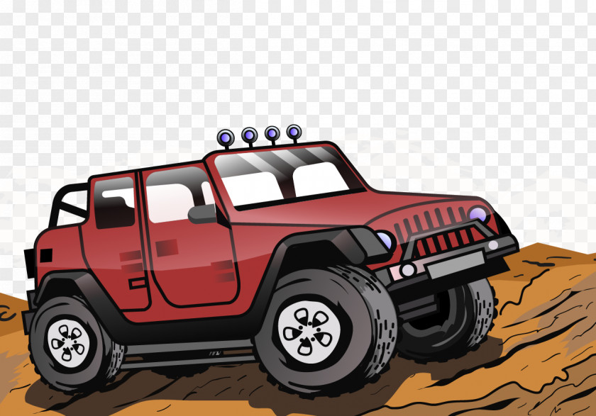 Red Off-road Vehicles PNG