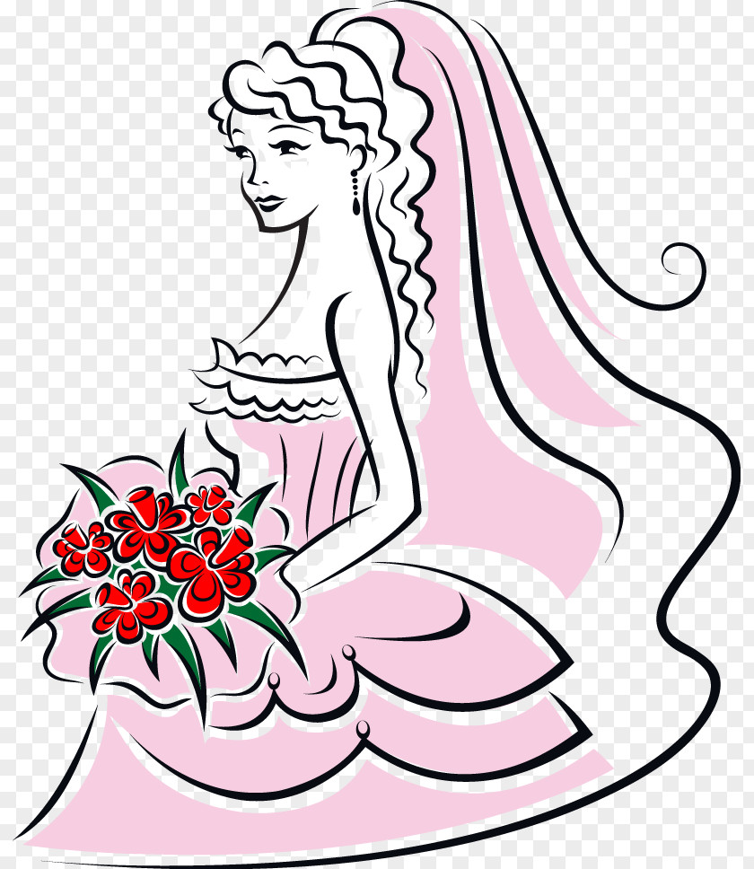 Stick Figure Bride Flower Bouquet Royalty-free Clip Art PNG
