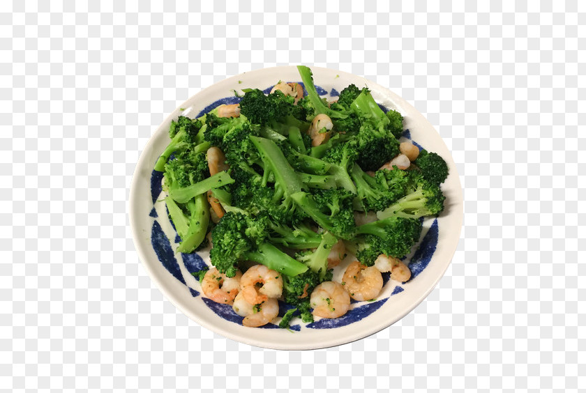 Broccoli Fried Shrimp Prawn Vegetarian Cuisine PNG