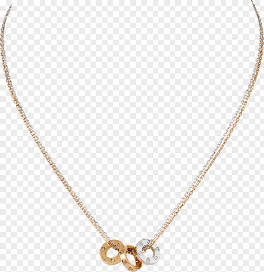 Cartier Diamond Necklace Colored Gold PNG