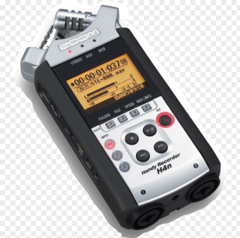 Microphone Digital Audio Zoom H4n Handy Recorder Sound Recording And Reproduction PNG