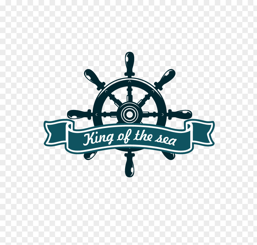 Nautical Elements Vector Label,steering Wheel,Rudder,Ribbon Logo Heraldry Illustration PNG