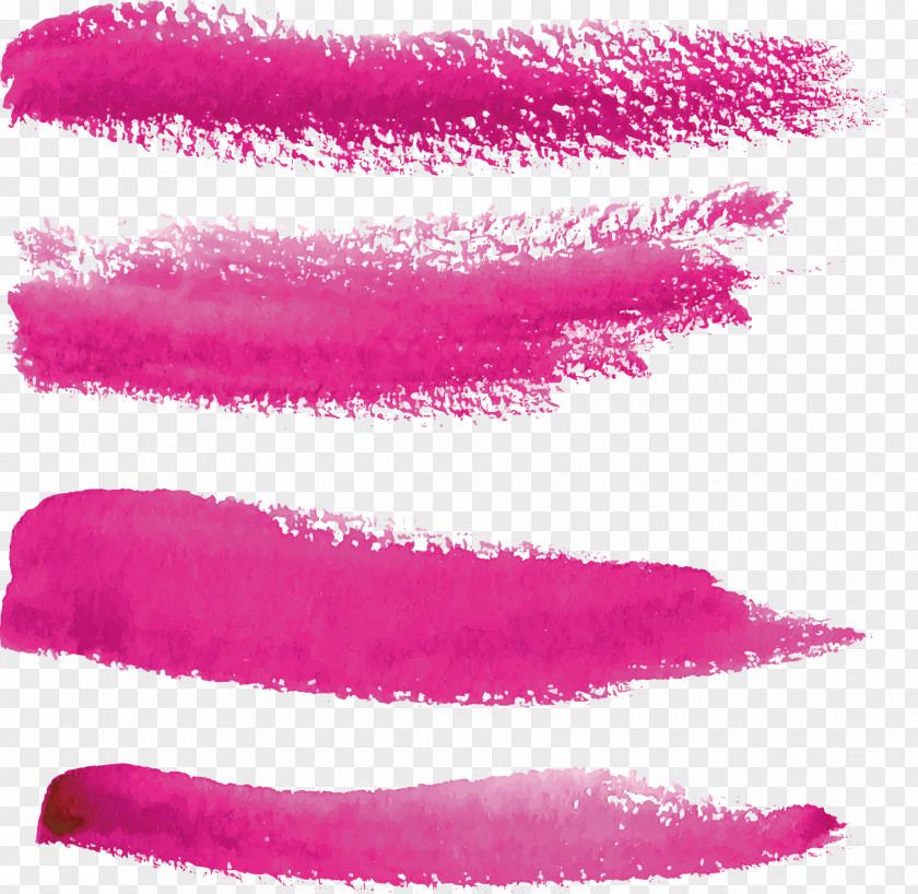 Pink Ink Brush Watercolor Painting PNG
