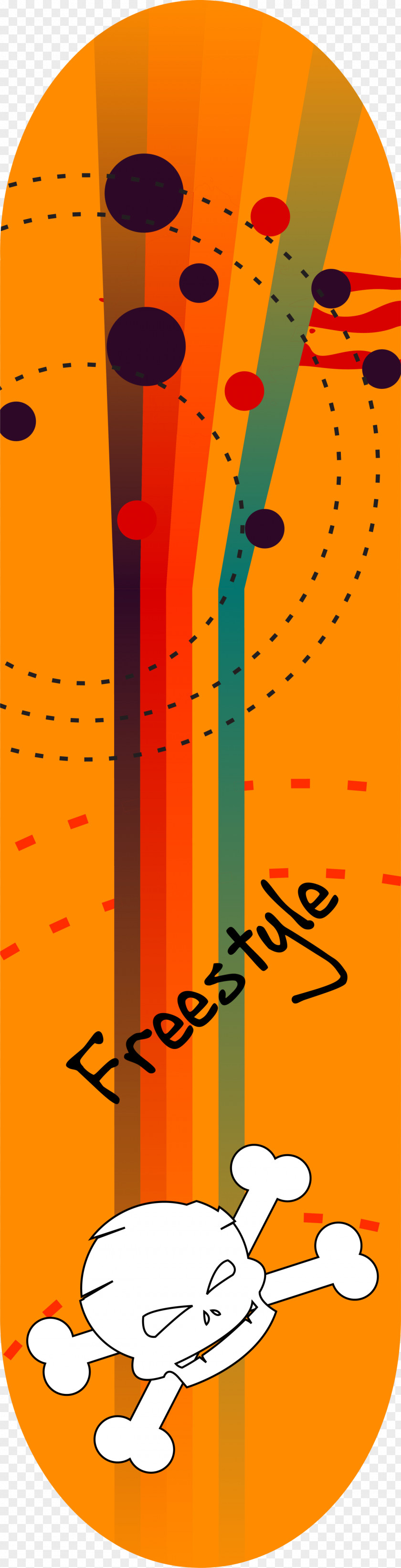 Orange Circle Slide Skateboard PNG
