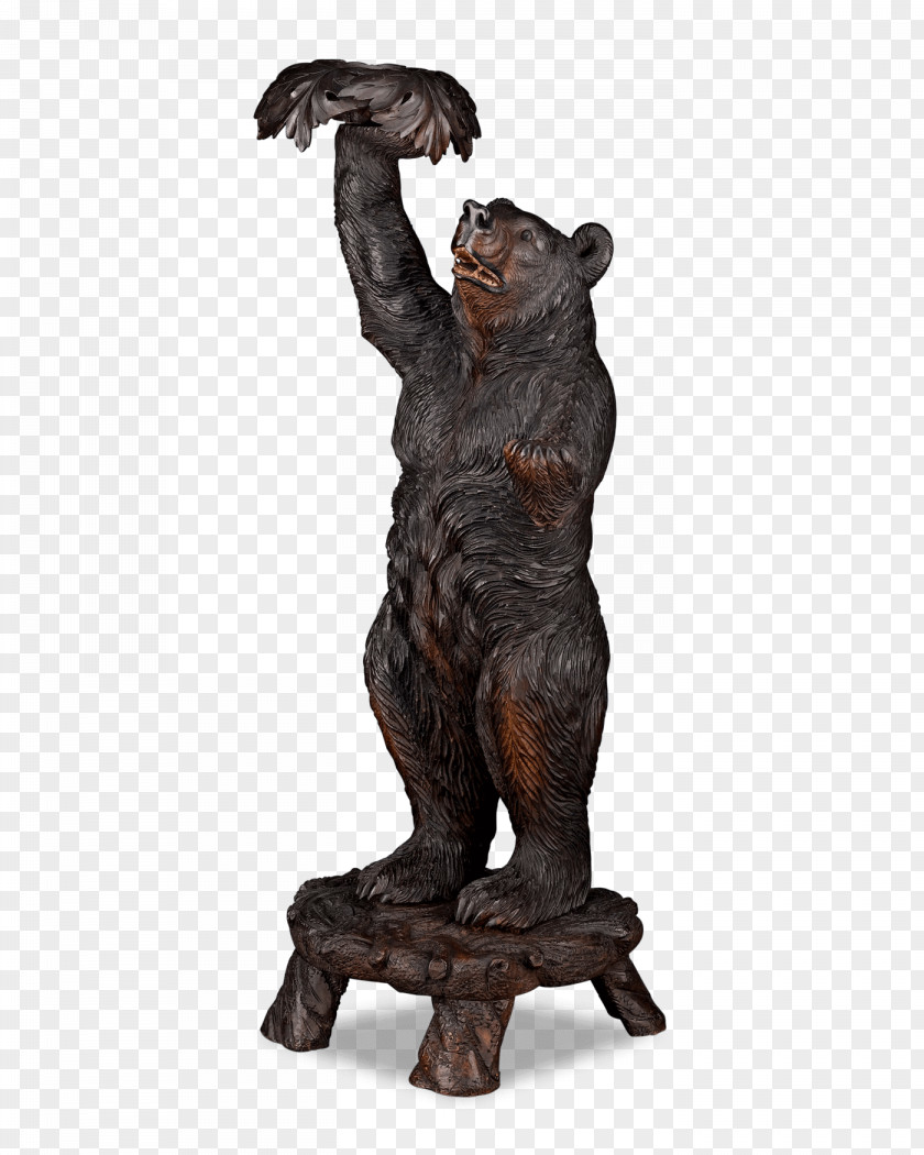 Black Forest Bronze Sculpture Wood Carving PNG