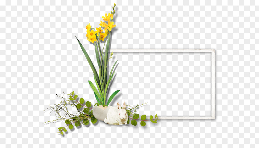 Lovely Frame Floral Design Cut Flowers Flowerpot Plant Stem PNG